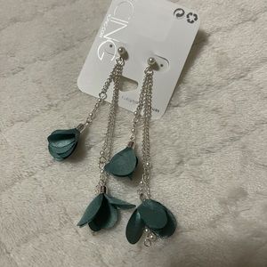 Beautiful teal long earrings